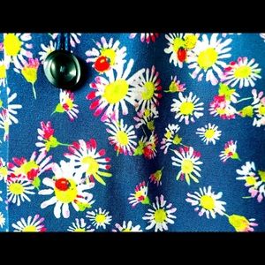 Eton Contemporary Fit Men’s Button Down, Blue with Daisy Flower Design. Size 16